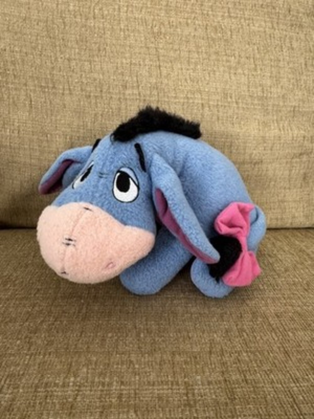 Vintage Fisher Price Eeyore Plush Rattle Baby Nursery Disney Winnie The Pooh